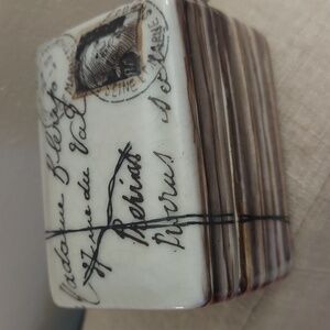 Homart Rectangle Tray Trinket Jewelry Letter Postale Porcelain Box